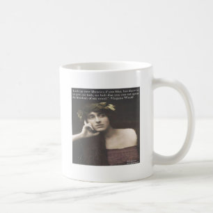 Virginia Woolf Open Mind Zitat Kaffeetasse