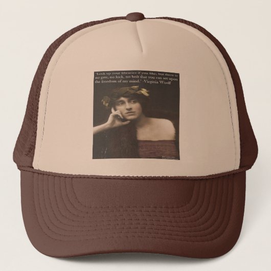 Virginia Woolf Open Mind Zitat Truckerkappe (Vorderseite)