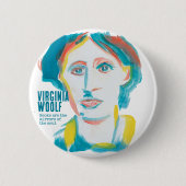 Virginia Woolf Portrait benutzerdefinierter Text | Button (Vorderseite)