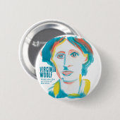 Virginia Woolf Portrait benutzerdefinierter Text | Button (Vorne & Hinten)