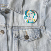 Virginia Woolf Portrait benutzerdefinierter Text | Button (Beispiel)