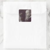 Virginia Woolf und ihr Vater Sir Leslie Quadratischer Aufkleber (Tasche)