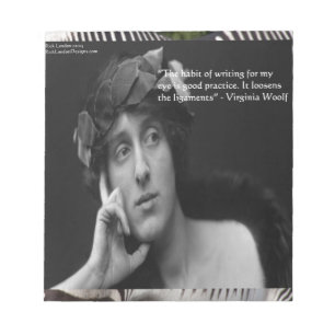 Virginia Woolf W/Zebra Stripes schreibt Zitat Notizblock