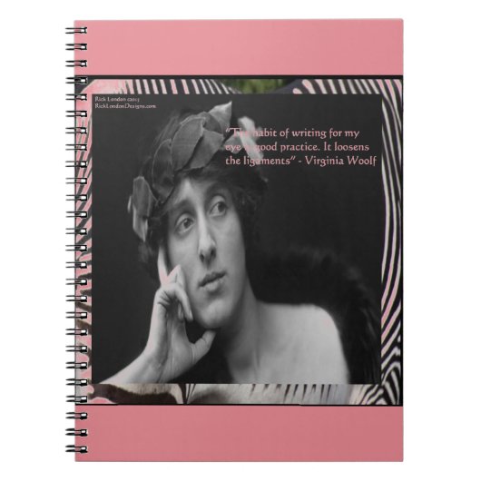Virginia Woolf W/Zebra Stripes schreibt Zitat Notizblock (Vorderseite)