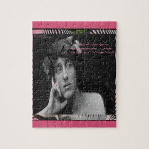 Virginia Woolf W/Zebra Stripes schreibt Zitat Puzzle