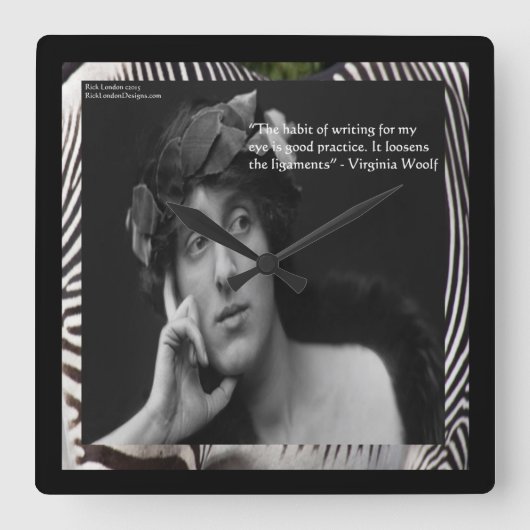 Virginia Woolf & Writers Quote Wall Clock Quadratische Wanduhr (Vorderseite)