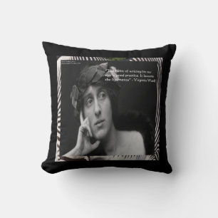 Virginia Woolf & Writing Quote Cotton Throw Kissen