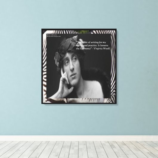 Virginia Woolf & Writing Quote Wrapped Canvas Prin Leinwanddruck (Insitu (Holzboden))
