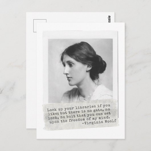 Virginia Woolf Zitat - Ikonen der Frauengeschichte Postkarte (Vorne/Hinten)