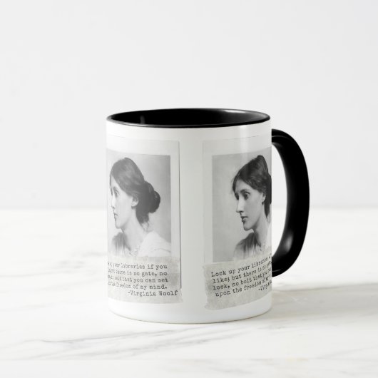 Virginia Woolf Zitat - Ikonen der Frauengeschichte Tasse (VorderseiteRechts)