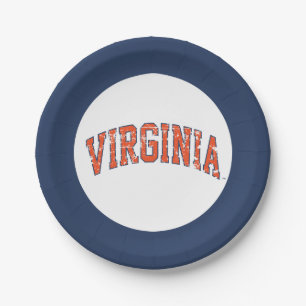 Virginia Wordmark Abgenutzt Pappteller