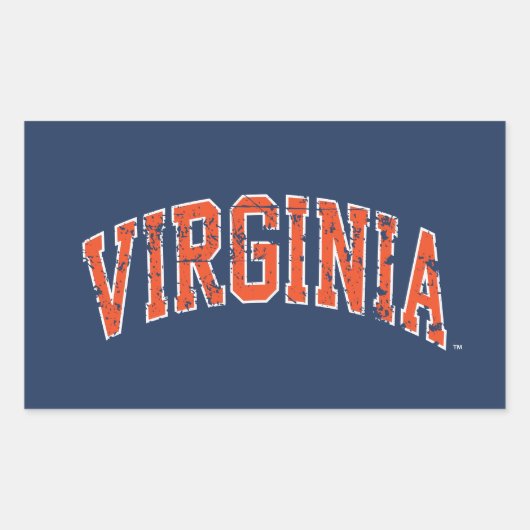 Virginia Wordmark erschüttert Rechteckiger Aufkleber (Vorderseite)
