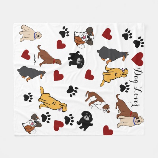 Virginia Wright Dog Lover Personalisiert Fleecedecke (Vorderseite (Horizontal))