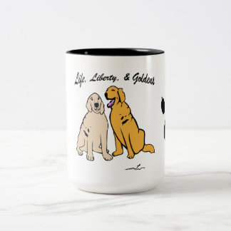 Virginia Wright Goldens Life Liberty Dog Tasse (Cu