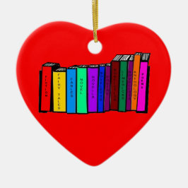 Virginia Wright I Heart Books Herz Shape Keramik Ornament