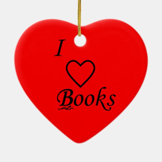 Virginia Wright I Heart Books Herz Shape Keramik Ornament (Hinten)