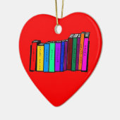 Virginia Wright I Heart Books Herz Shape Keramik Ornament (Links)