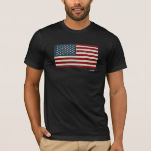 Virginia Wright Patriotisches Vintage abgenutzt US T-Shirt