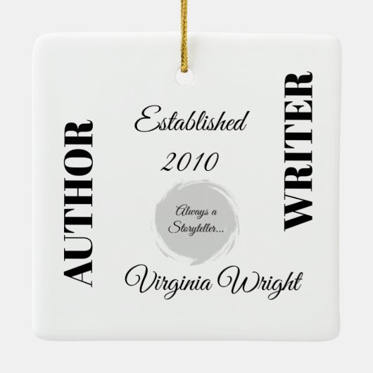 Virginia Wright Writer Author Novelist Ornament (Rückseite)