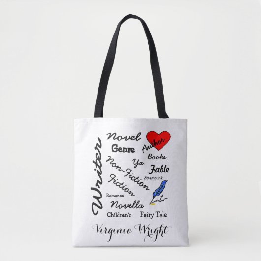 Virginia Wright Writer-Author Worte Personalisiert Tasche (Vorderseite)