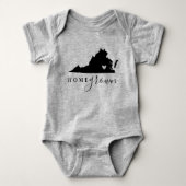 Virginia Zuhause Grown Staat T-Shirt Baby Strampler (Vorderseite)