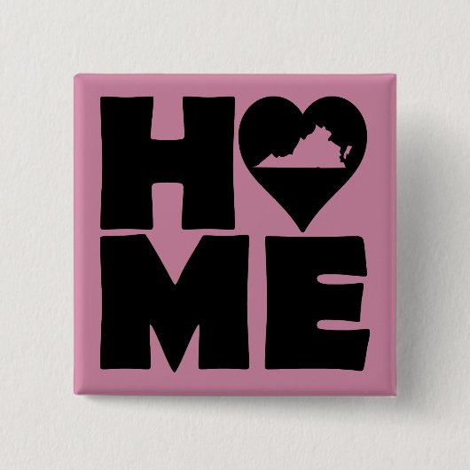 Virginia Zuhause Heart Staat Button Abzeichen Butt (Vorderseite)