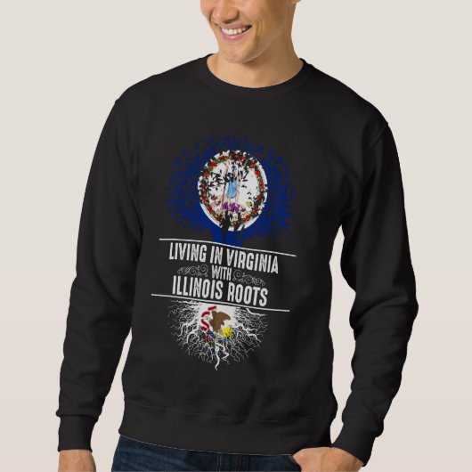 Virginia Zuhause Illinois Roots Staat Tree Flag Li Sweatshirt (Vorderseite)
