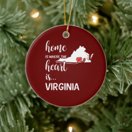 Virginia Zuhause ist das Herz Keramik Ornament