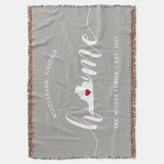 Virginia Zuhause Staat Personalisiert Decke (Vorderseite Vertikal)