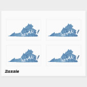 Virginia Zuhause Wood Grain Rechteckiger Aufkleber (Blatt)