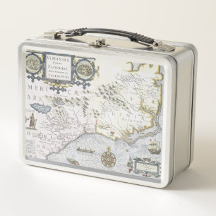 Virginiae Einzelteil und Floridae Americae Metall Brotdose