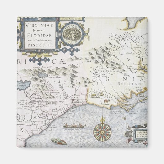 Virginiae Item et Floridae Americae provinciarum 3 Magnet (Vorne)