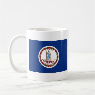 Virginianische Flagge + Karte Tasse