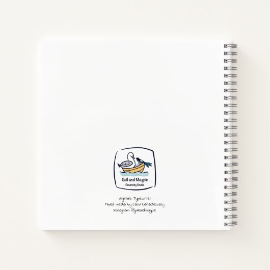 Virginias Schreibmaschine Notizblock (Rückseite)