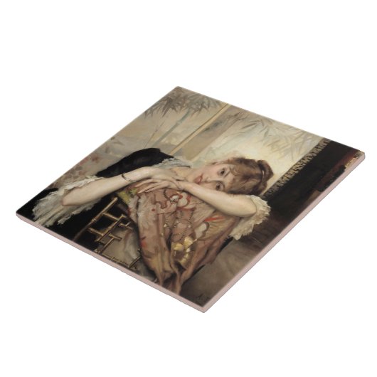 Virginie (Die Pariser Frau) (von Albert Edelfelt) Fliese (Seite)