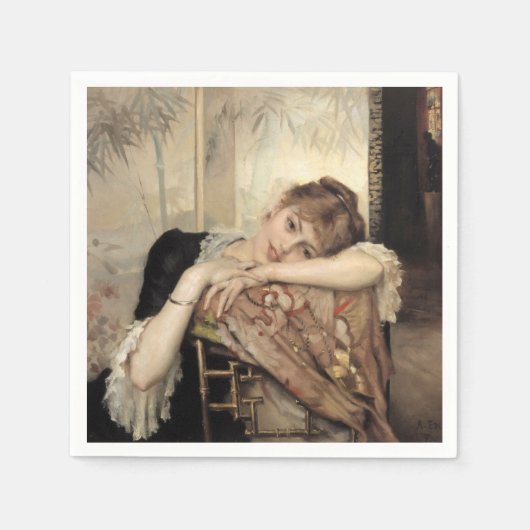 Virginie (Die Pariser Frau) (von Albert Edelfelt) Serviette (Vorderseite)