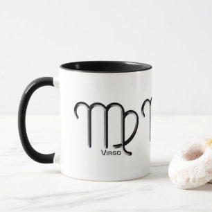 VIRGO, abstrakte Gestaltung des Zodiakzeichens, Tasse