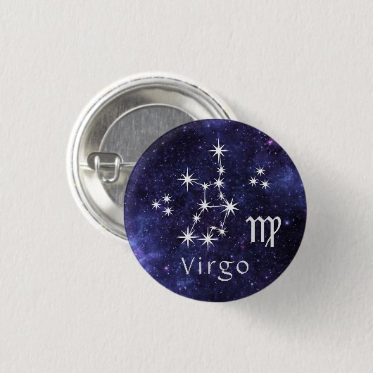 Virgo-Abzeichen, Zodiakoroskop-Abzeichen Button (Vorne & Hinten)