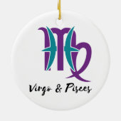 Virgo and Pisces Paare Zodiac Astrologie Keramik Ornament (Hinten)
