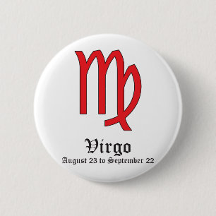 VIRGO ASTROLOGIC SIGN, SYMBOL ZODIAC BUTTON