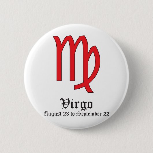 VIRGO ASTROLOGIC SIGN, SYMBOL ZODIAC BUTTON (Vorderseite)