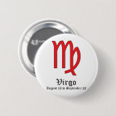 VIRGO ASTROLOGIC SIGN, SYMBOL ZODIAC BUTTON (Vorne & Hinten)