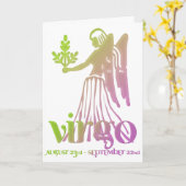 Virgo Astrologie Zodiac Geburtstagskarte d1 Karte (Gelbe Blume)