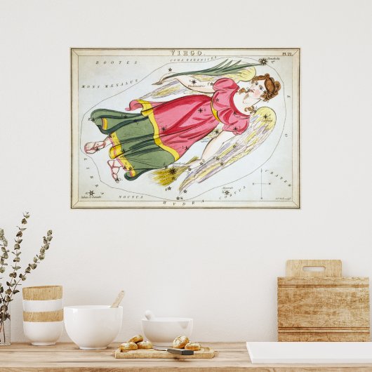 Virgo Astrologisch Zeichnend Poster (Küche)