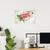 Virgo Astrologisch Zeichnend Poster (Heimbüro)