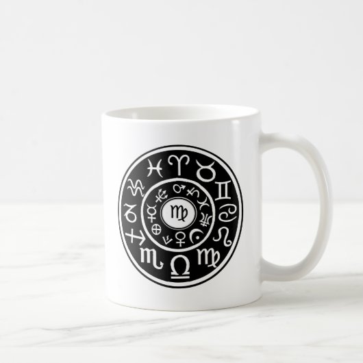 Virgo - astrologische Konstellation in Zodiac Kaffeetasse (Rechts)