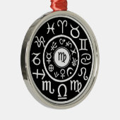 Virgo - astrologische Konstellation in Zodiac Silbernes Ornament (Rechts)