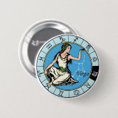 Virgo astrologisches Tierzeichen Button (Vorne & Hinten)
