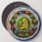 Virgo (August 23.-22. September). Zodiac-Zeichen. Button (Vorne & Hinten)