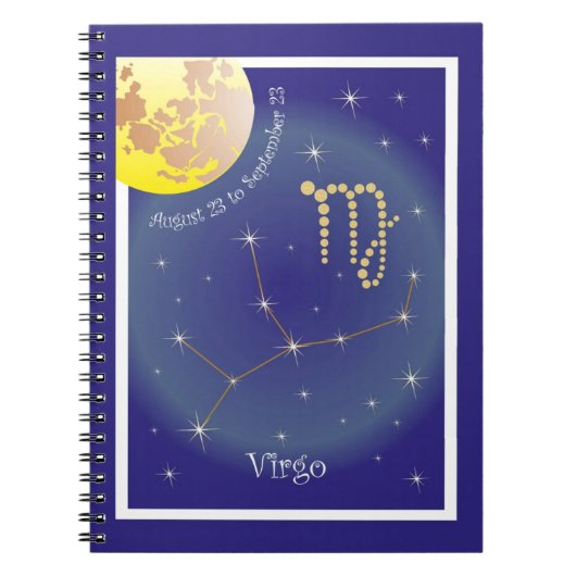 Virgo August 23 bis 23 September Notizheft Notizblock (Vorderseite)
